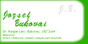 jozsef bukovai business card